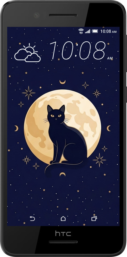 Силиконовый чехол Cute Cat Celestial/Witchy для HTC Desire 728G - 6787u-145 изображение 