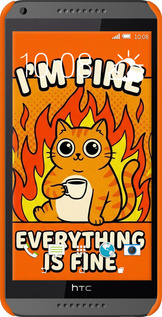 3D пластиковый матовый чехол Funny Cat для HTC Desire 816 - 6786m-169 изображение 