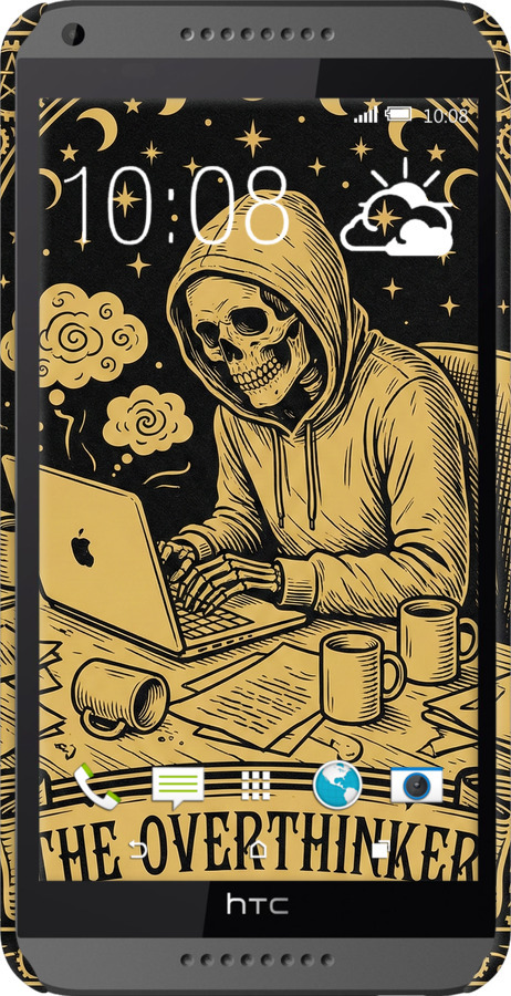 3D пластиковий матовий чехол The Overthinker для HTC Desire 816 - 6774m-169 изображение 