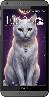 Силиконовый чехол Mystic White Cat Gothic Dark Purple Gold для HTC Desire 816 - 6805u-169 изображение 