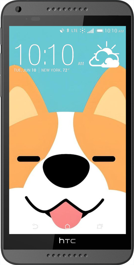 Силиконовый чехол Корги для HTC Desire 816 - 6280u-169 изображение 