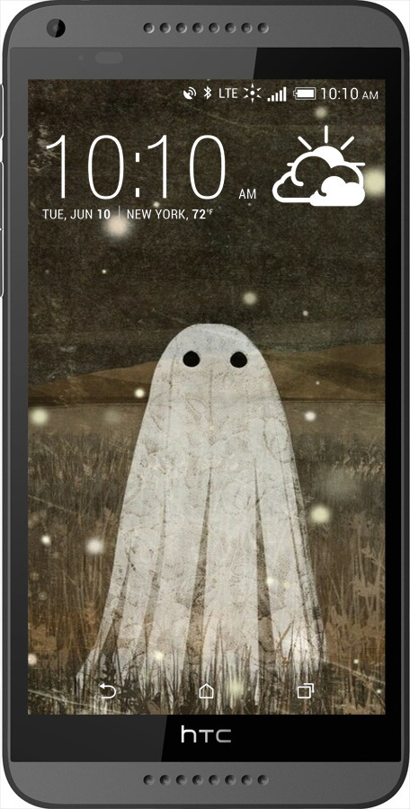 Силиконовый чехол Привидение и светлячки для HTC Desire 816 - 6406u-169 изображение 