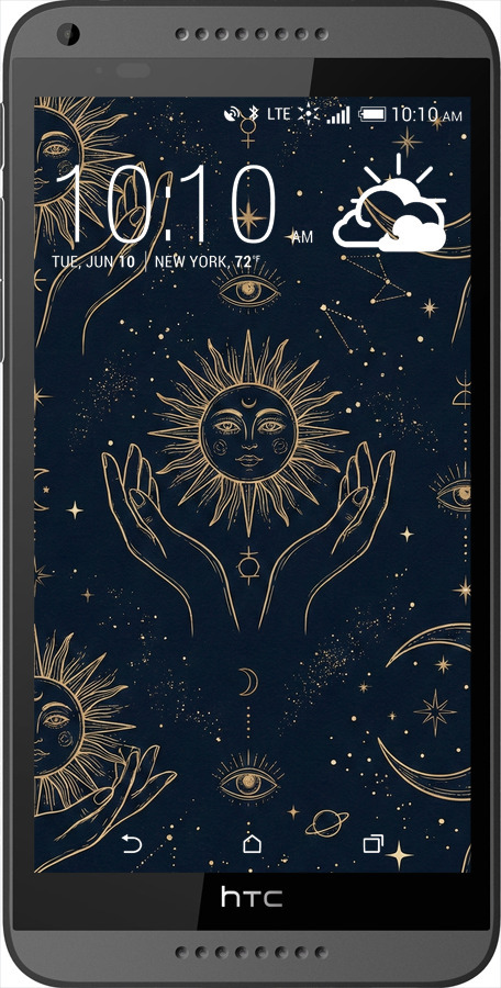Силіконовий чехол Celestial Harmony: Sun & Moon Gold Mystic Pattern для HTC Desire 816 - 6778u-169 изображение 