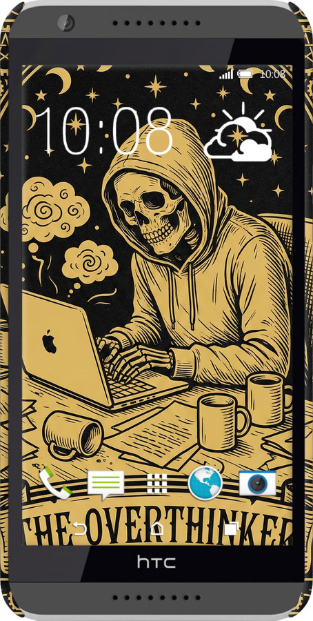 3D пластиковый глянцевый чехол The Overthinker для HTC Desire 820 - 6774c-133 изображение 