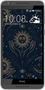 Силіконовий чехол Celestial Harmony: Sun & Moon Gold Mystic Pattern для HTC Desire 820 - 6778u-133 изображение 