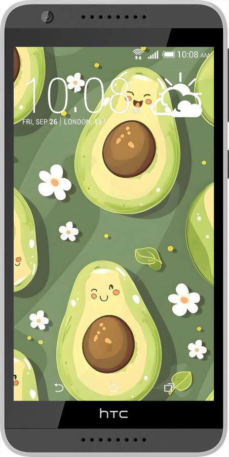 Силиконовый чехол Авокадо для HTC Desire 820 - 6380u-133 изображение 