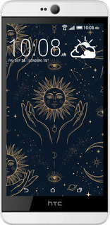 Силиконовый чехол Celestial Harmony: Sun & Moon Gold Mystic Pattern для HTC Desire 826 dual sim - 6778u-312 изображение 