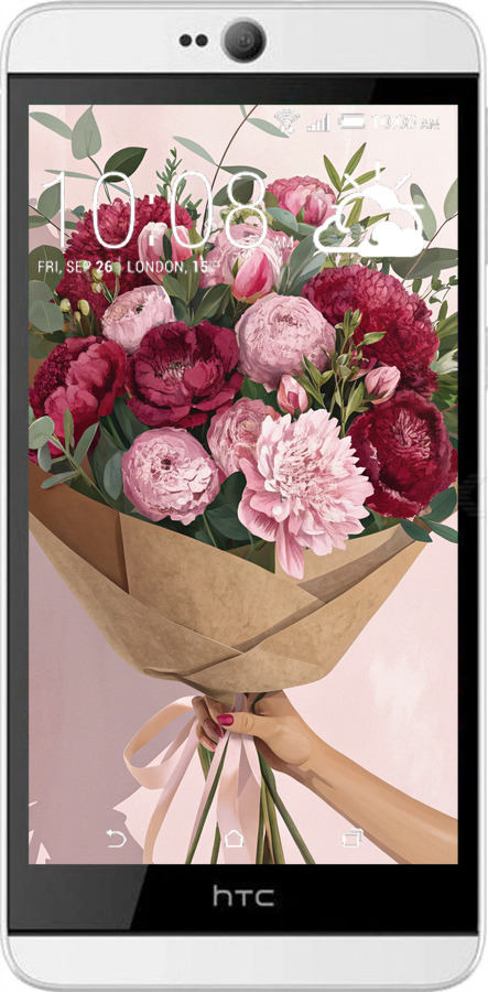 Силіконовий чехол Півонії 1 для HTC Desire 826 dual sim - 6705u-312 изображение 