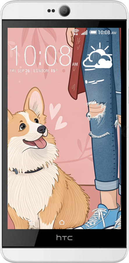 Силіконовий чехол Корги 3 для HTC Desire 826 dual sim - 6707u-312 изображение 