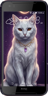 3D пластиковий матовий чехол Mystic White Cat Gothic Dark Purple Gold для HTC Desire 830 - 6805m-785 изображение 