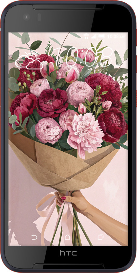 Силиконовый чехол Пионы 1 для HTC Desire 830 - 6705u-785 изображение 