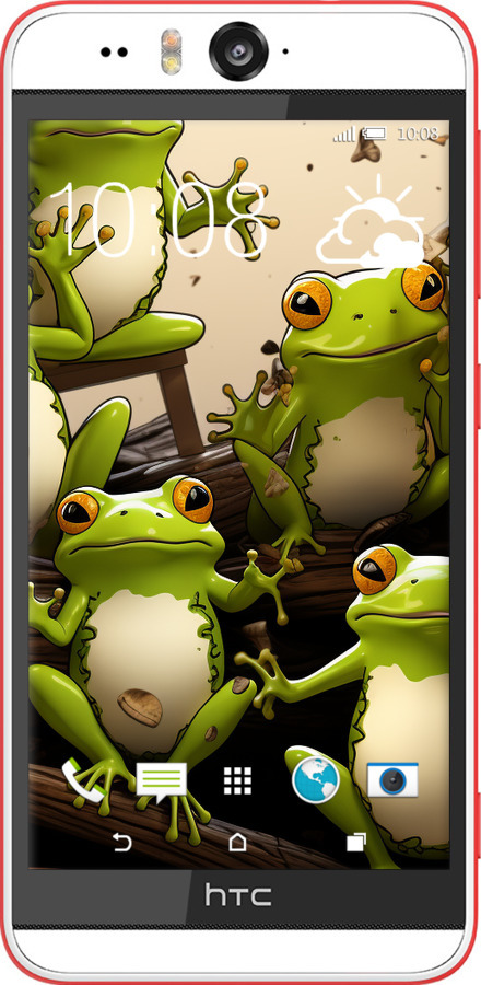 Силиконовый чехол Жабки для HTC Desire Eye - 5656u-470 изображение 