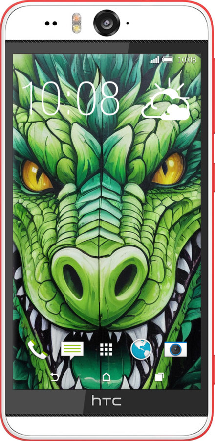 Силиконовый чехол Зелёный дракон для HTC Desire Eye - 5816u-470 изображение 