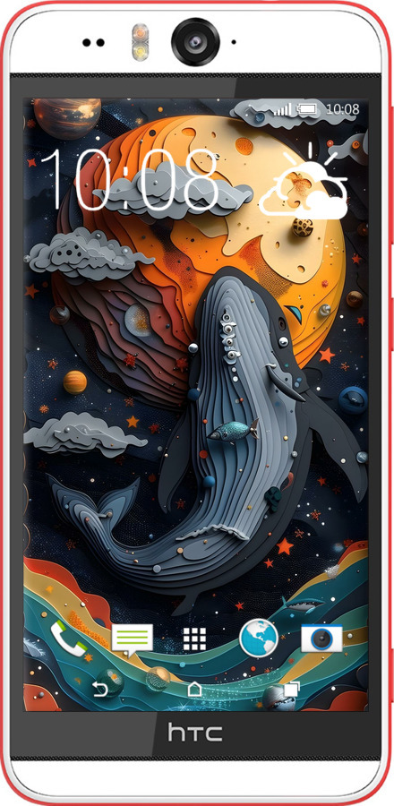 Силіконовий чехол Кит у космосі для HTC Desire Eye - 6328u-470 изображение 