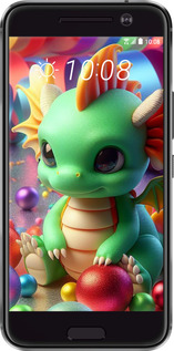 Силіконовий чехол Веселий дракончик для HTC 10 - 5812u-464 изображение 