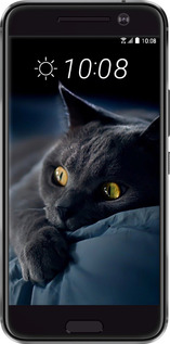 Силиконовый чехол Дымчатый кот для HTC 10 - 825u-464 изображение 