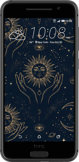 Силиконовый чехол Celestial Harmony: Sun & Moon Gold Mystic Pattern для HTC One A9 - 6778u-156 изображение 