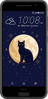 Силиконовый чехол Cute Cat Celestial/Witchy для HTC One A9 - 6787u-156 изображение 