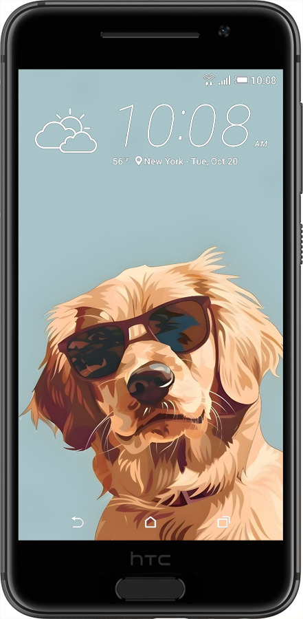 Силиконовый чехол Пес в очках для HTC One A9 - 6381u-156 изображение 