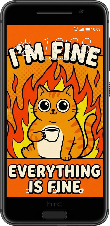 Силиконовый чехол Funny Cat для HTC One A9 - 6786u-156 изображение 