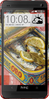 3D пластиковый глянцевый чехол Vintage Sardine Tin Phone для HTC One M7 - 6772c-36 изображение 