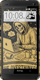 3D пластиковий глянцевий чехол The Overthinker для HTC One M7 - 6774c-36 изображение 