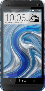 3D пластиковый глянцевый чехол Liquid Chrome для HTC One M7 - 6781c-36 изображение 