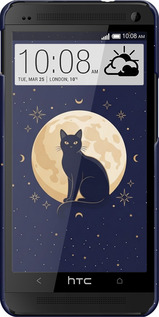 3D пластиковий глянцевий чехол Cute Cat Celestial/Witchy для HTC One M7 - 6787c-36 изображение 