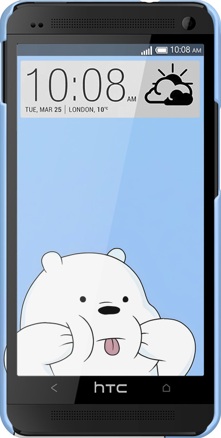 3D пластиковый глянцевый чехол Милый мишка для HTC One M7 - 6357c-36 изображение 