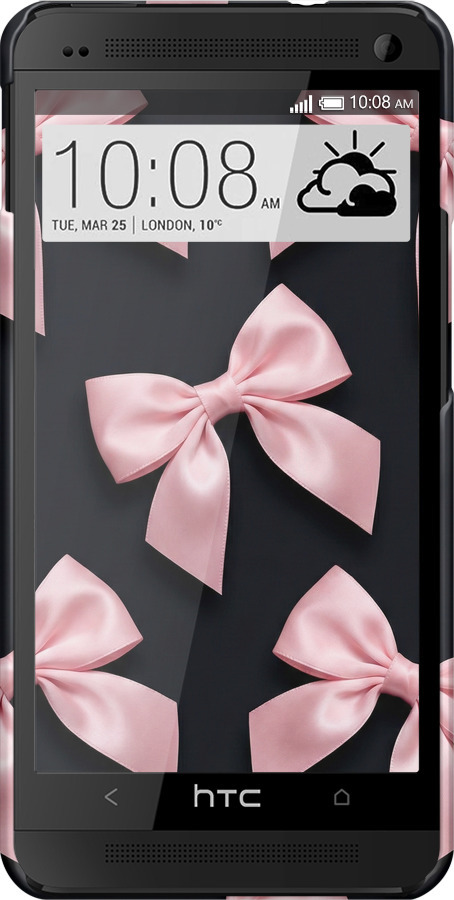 3D пластиковый глянцевый чехол Coquette Ribbons Dark Coquette для HTC One M7 - 6767c-36 изображение 