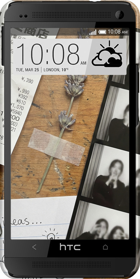 3D пластиковый матовый чехол Aesthetic Scrapbook Collage для HTC One M7 - 6773m-36 изображение 