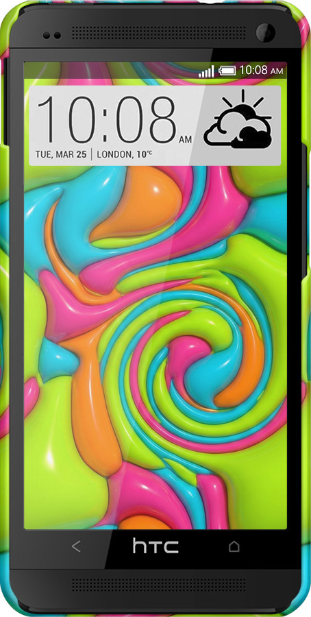 3D пластиковый матовый чехол Y2K Jelly Dream для HTC One M7 - 6780m-36 изображение 