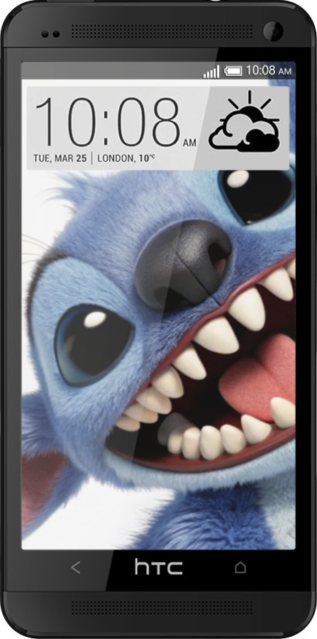 Силиконовый чехол Стич для HTC One M7 - 6684u-36 изображение 