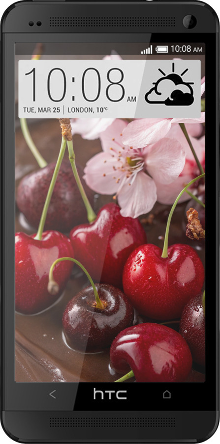 Силиконовый чехол Вишня в шоколаде для HTC One M7 - 6698u-36 изображение 