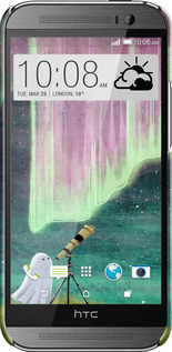 3D пластиковый матовый чехол Привидение и звезды для HTC One M8 - 6443m-30 изображение 