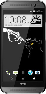 3D пластиковый глянцевый чехол Кошка для HTC One M8 dual sim - 6505c-55 изображение 