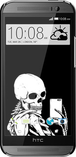 3D пластиковый матовый чехол Скелет делает Selfie для HTC One M8 - 6535m-30 изображение 