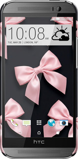 3D пластиковый глянцевый чехол Coquette Ribbons Dark Coquette для HTC One M8 dual sim - 6767c-55 изображение 