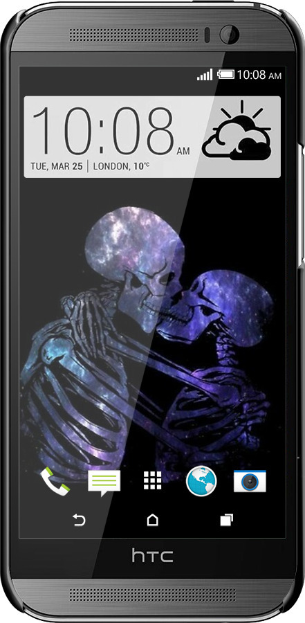 3D пластиковый матовый чехол С изображением скелета для HTC One M8 - 6537m-30 изображение 