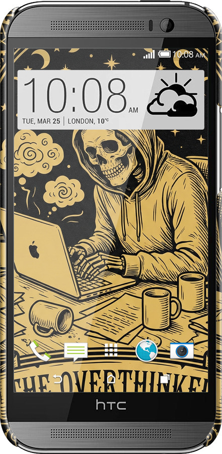 3D пластиковый глянцевый чехол The Overthinker для HTC One M8 dual sim - 6774c-55 изображение 
