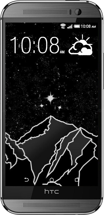 Силіконовий чехол Мінімалістичний гірський краєвид для HTC One M8 - 6438u-30 изображение 