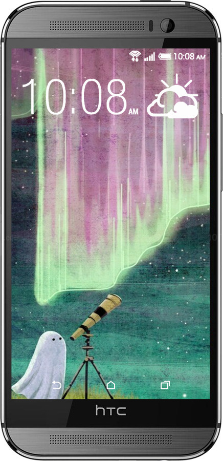 Силиконовый чехол Привидение и звезды для HTC One M8 dual sim - 6443u-55 изображение 