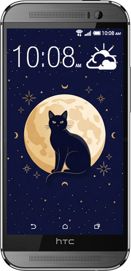 Силіконовий чехол Cute Cat Celestial/Witchy для HTC One M8 - 6787u-30 изображение 
