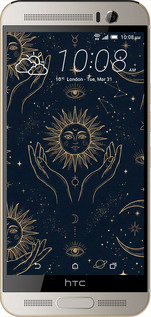 Силиконовый чехол Celestial Harmony: Sun & Moon Gold Mystic Pattern для HTC One M9 Plus - 6778u-134 изображение 