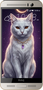 Силиконовый чехол Mystic White Cat Gothic Dark Purple Gold для HTC One M9 Plus - 6805u-134 изображение 