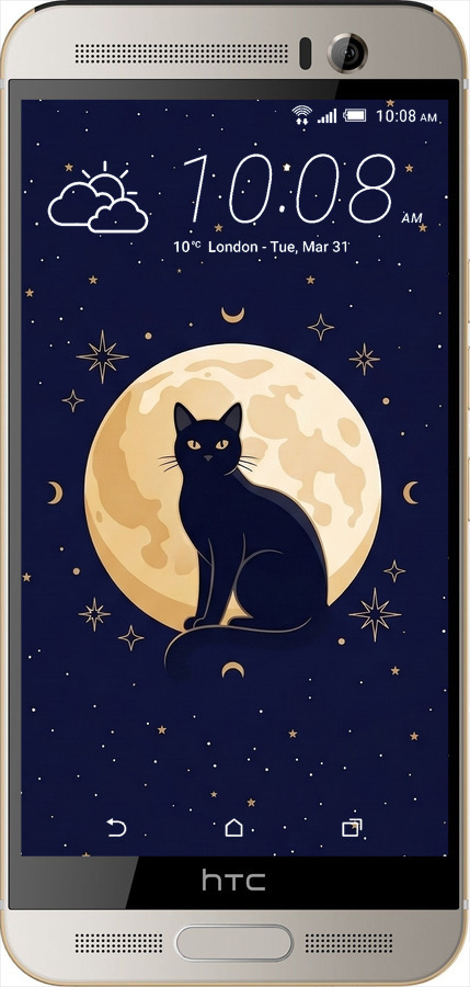 Силиконовый чехол Cute Cat Celestial/Witchy для HTC One M9 Plus - 6787u-134 изображение 