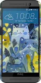 3D пластиковый глянцевый чехол С изображением кошачьего леса для HTC One M9 - 6447c-129 изображение 