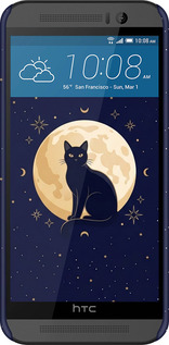3D пластиковый глянцевый чехол Cute Cat Celestial/Witchy для HTC One M9 - 6787c-129 изображение 