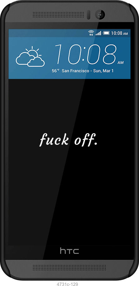 3D пластиковий глянцевий чехол Fuck off для HTC One M9 - 4731c-129 изображение 