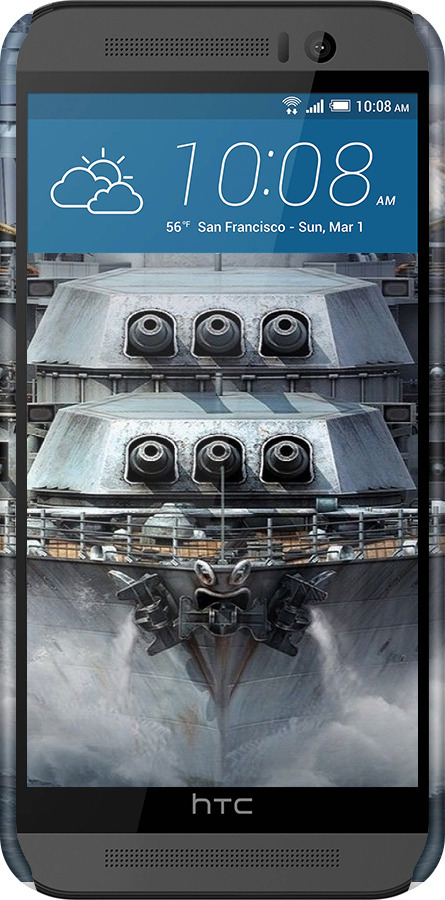 3D пластиковый глянцевый чехол Линкор, world of tanks, wargaming, военный корабль для HTC One M9 - 6453c-129 изображение 